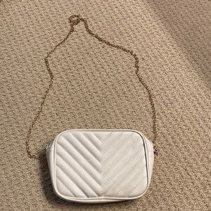 Off white purse with chain strap